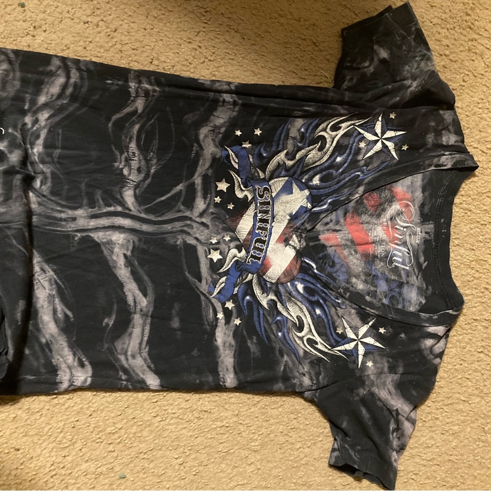 Sinful Graphic T-Shirt in Black and Gray